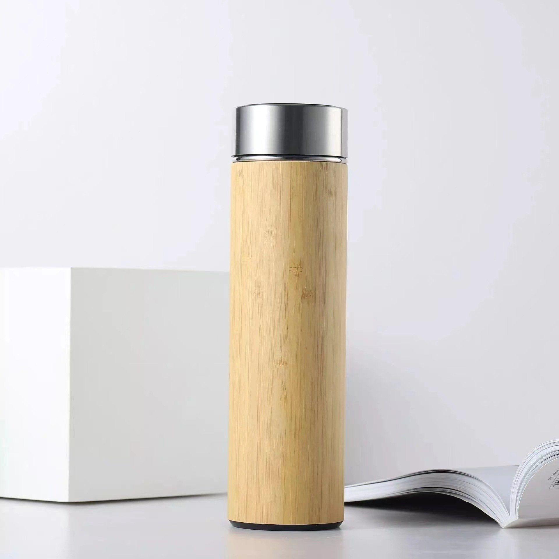 gourde botol tasse Customized Travel Vacuum Flask Wood Water Bottles Smart Stainless Steel Water Bottle Bamboo