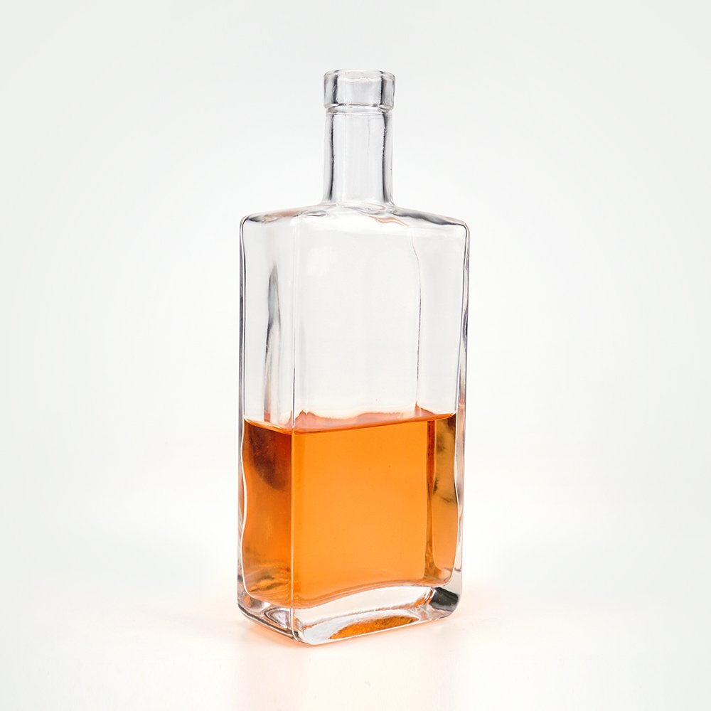 50ml 100ml 200ml 500ml Square Wine Glass Bottle Liquor Bottle For Brandy Vodka Whisky Glass Bottle