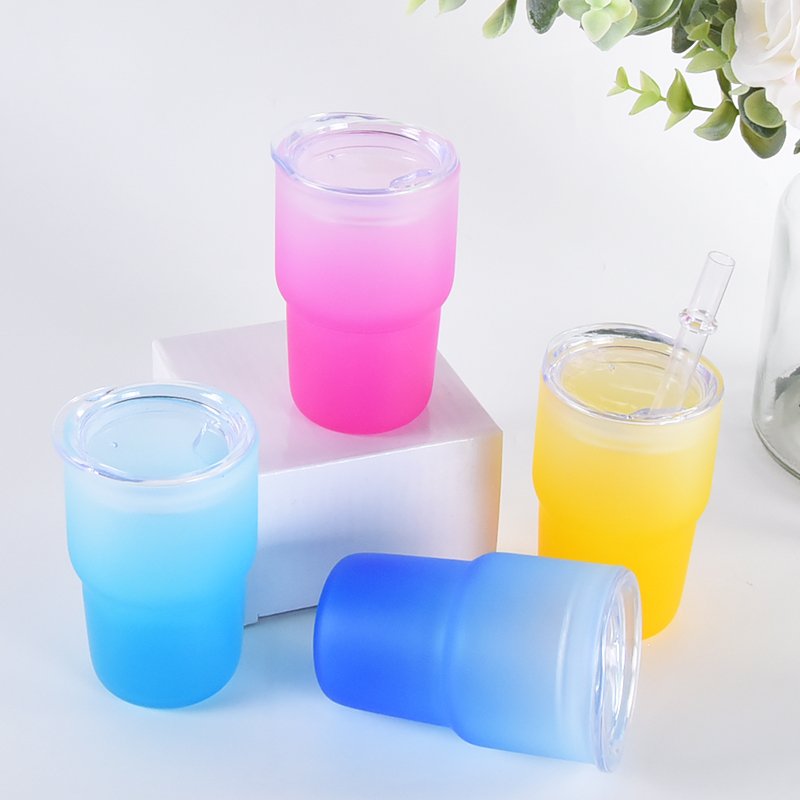 Bpa Free New Arrival Customised 3 Oz Sustainble Elegant Glass Wine Beer Cup Gradient Water Bottle Cute Mini Tumbler For Adults