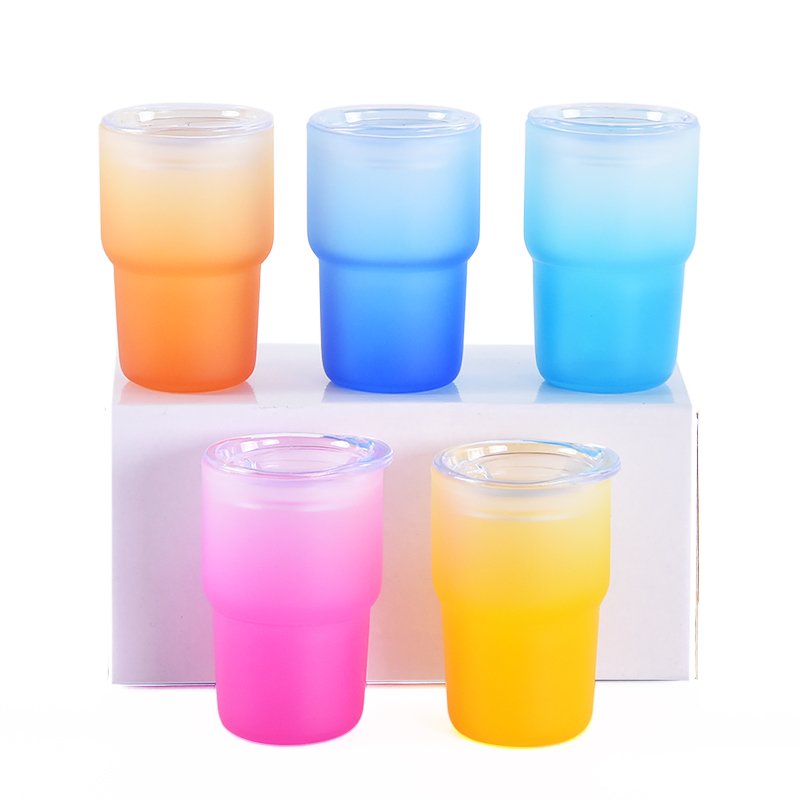 Bpa Free New Arrival Customised 3 Oz Sustainble Elegant Glass Wine Beer Cup Gradient Water Bottle Cute Mini Tumbler For Adults