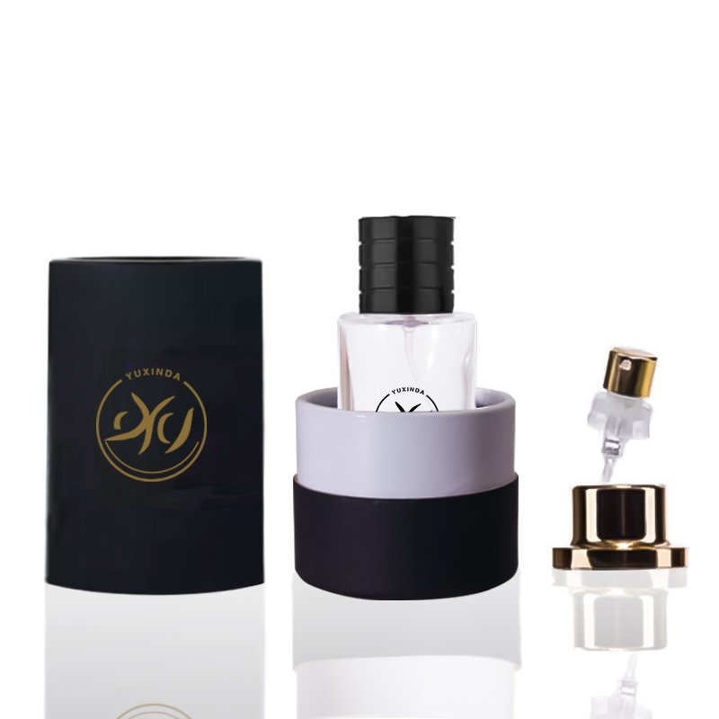 50ml/100ml spray perfume glass bottle transparent cylindrical perfume sub bottle with magnetic cap