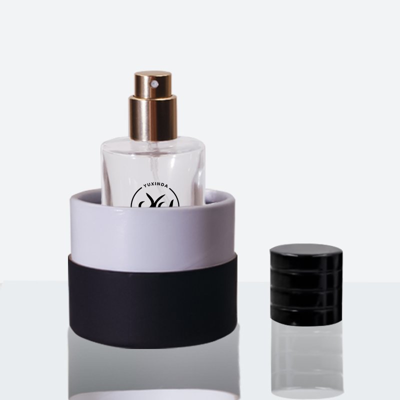 50ml/100ml spray perfume glass bottle transparent cylindrical perfume sub bottle with magnetic cap