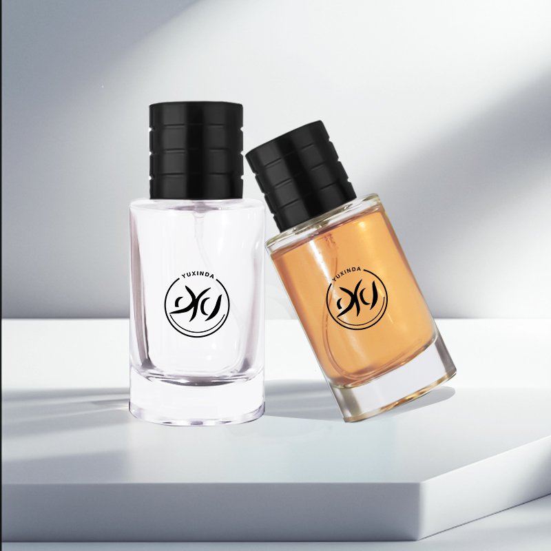 50ml/100ml spray perfume glass bottle transparent cylindrical perfume sub bottle with magnetic cap