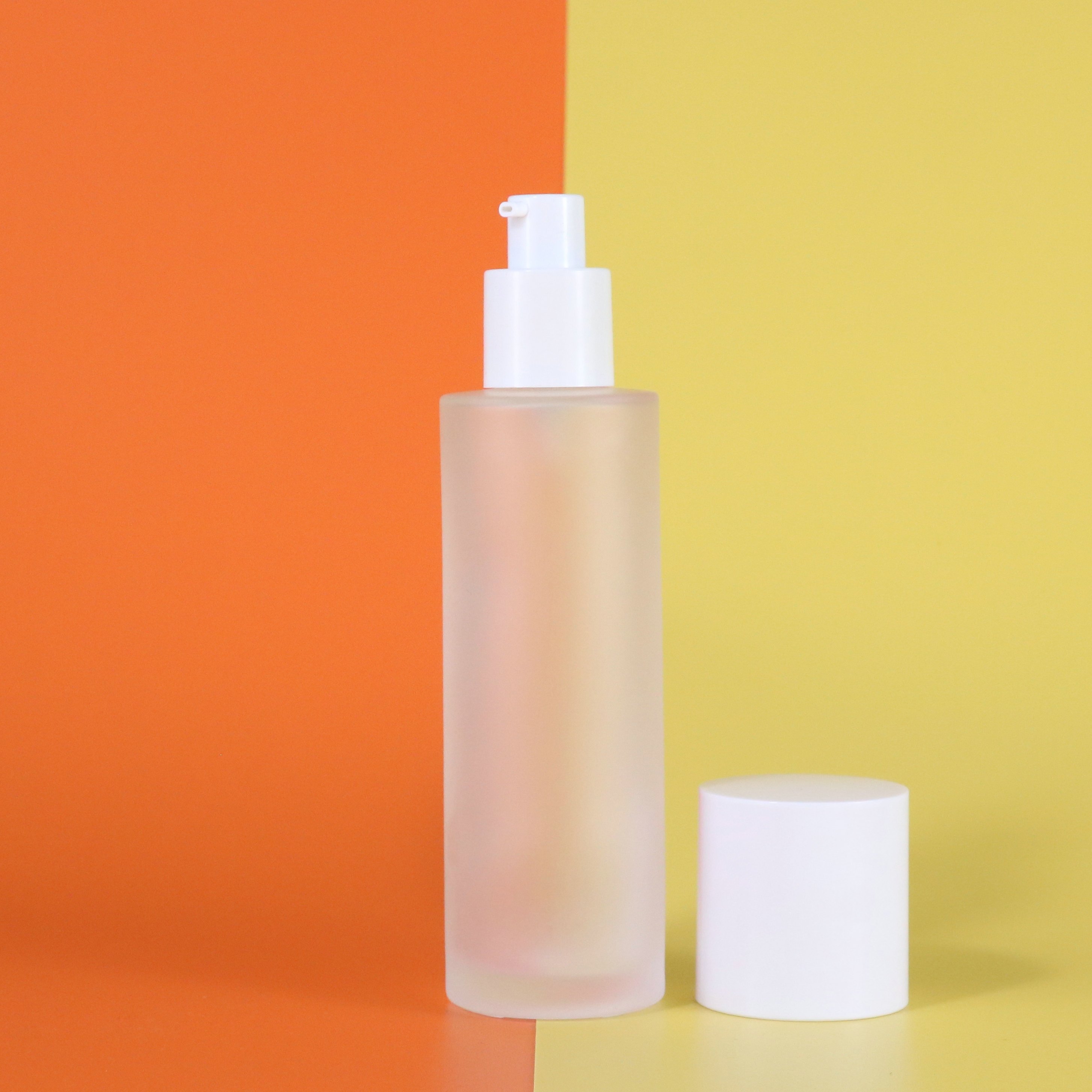 Cosmetics packaging containers frosted glass bottle 20ml 30ml 40ml 50ml 100ml 120ml body lotion glass pump bottle