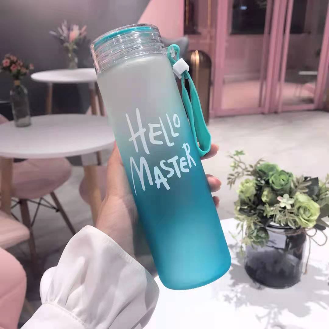 Website Hot Sale Custom Letter Glass Bottle Colorful Glass Water Bottle