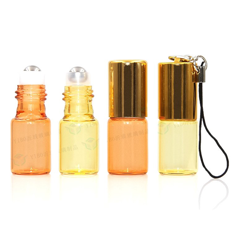 Essential Oil Bottle Ball Roller Bottle Cosmetic Packaging Colorful Glass Roll on OEM Five Steel Cosmetic Screen Printing 1-5ML