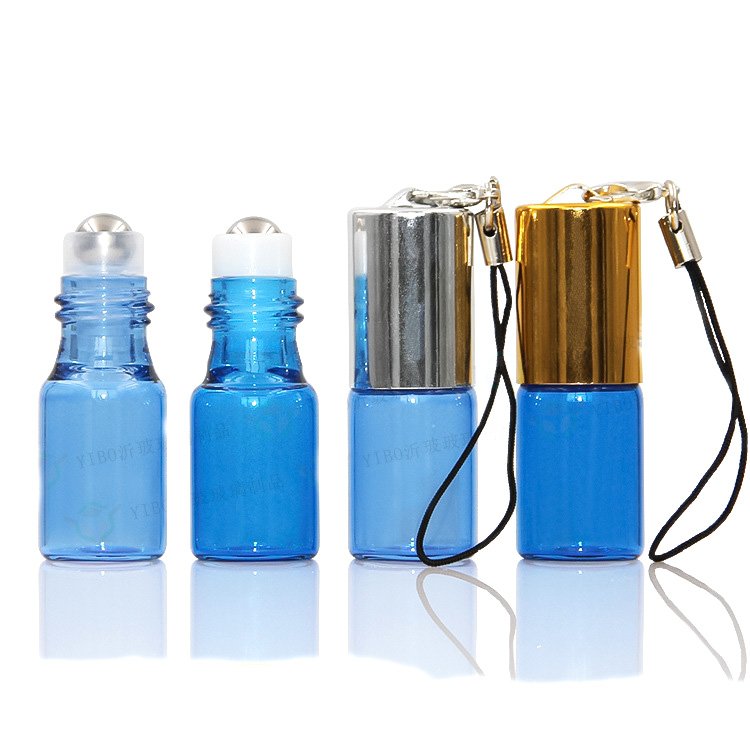 Essential Oil Bottle Ball Roller Bottle Cosmetic Packaging Colorful Glass Roll on OEM Five Steel Cosmetic Screen Printing 1-5ML