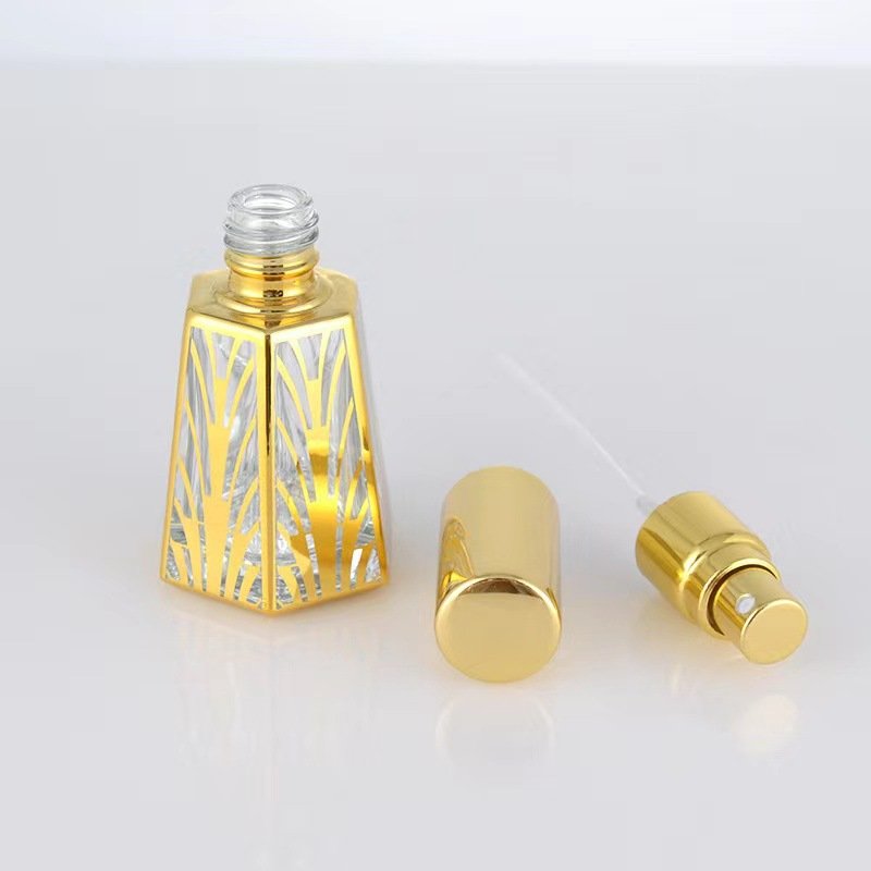 Hot selling 15ml electroplating high-end portable mist spray sample perfume glass bottles