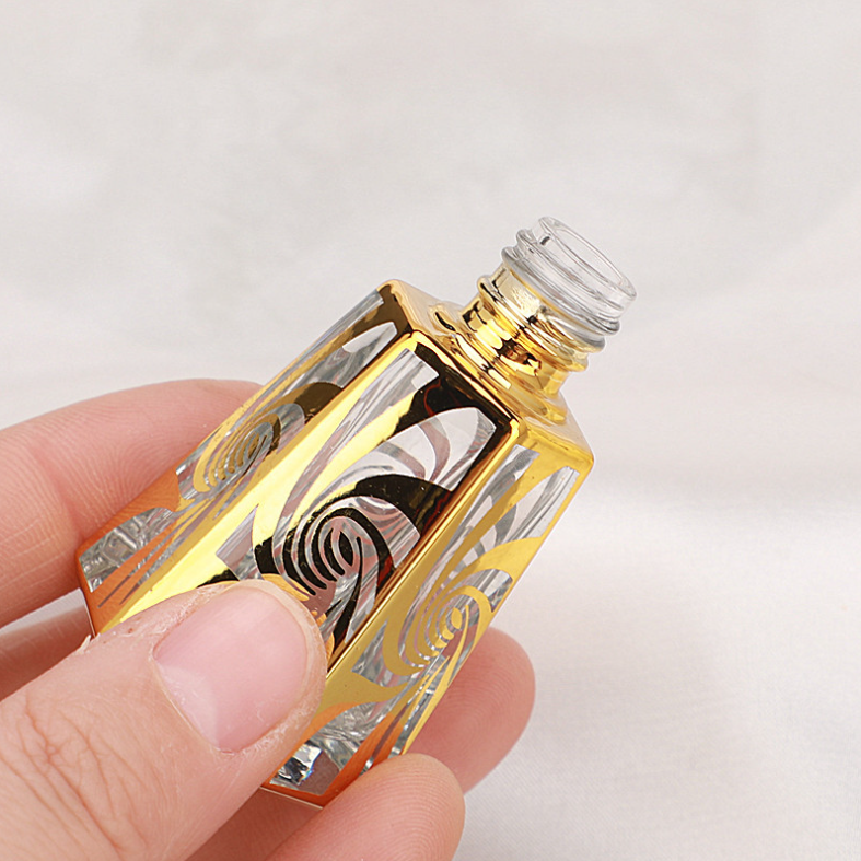 Hot selling 15ml electroplating high-end portable mist spray sample perfume glass bottles