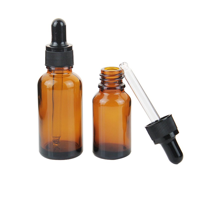 5ml 10ml 15ml 20ml 30ml 50ml 100ml empty Amber glass dropper bottle 1oz dropper glass bottle oil with black top
