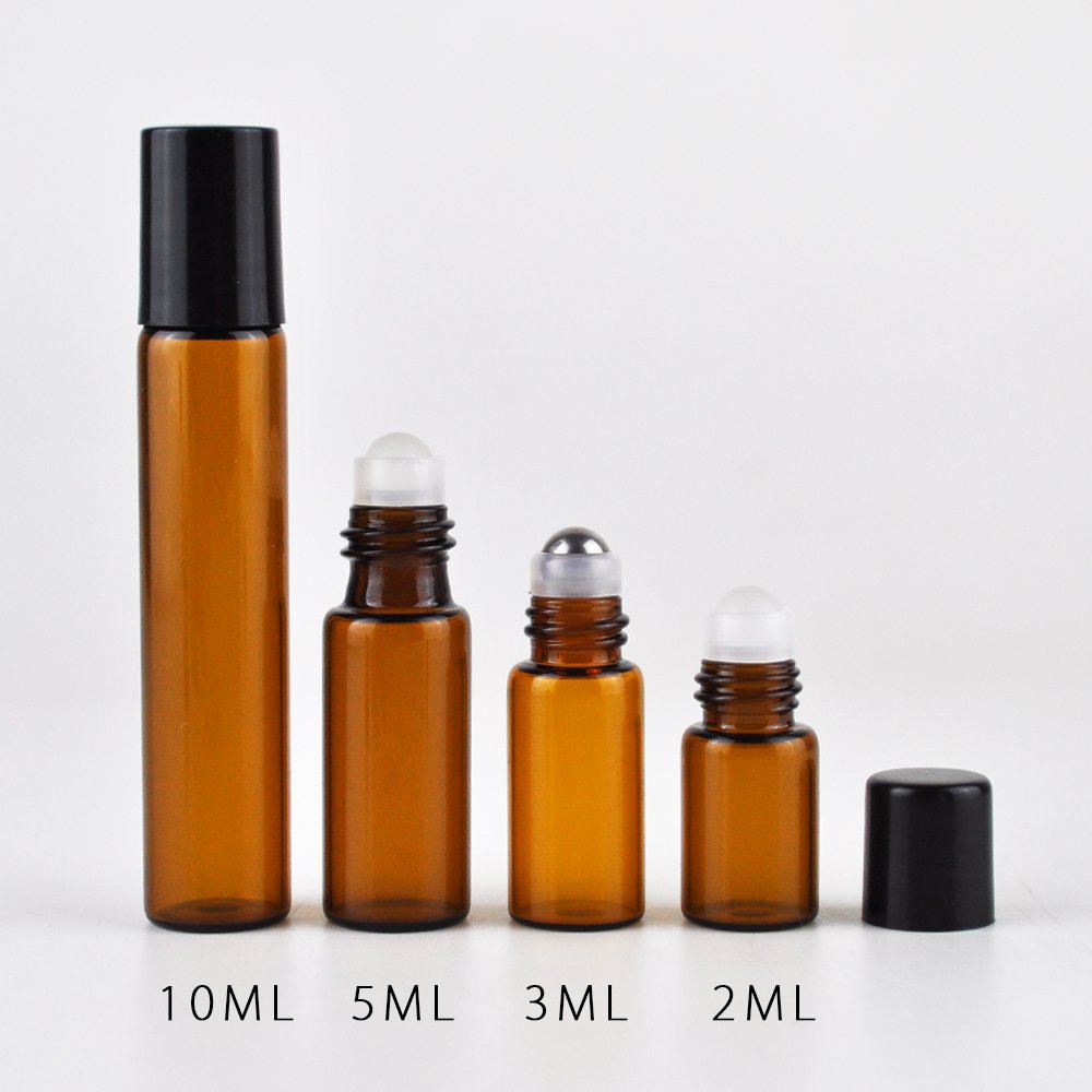 Empty 5ml 10ml Roll-on Amber Clear Blue Rollon Bottles Essential Oil Glass Roll On Bottle Essential Oil Roller Bottle