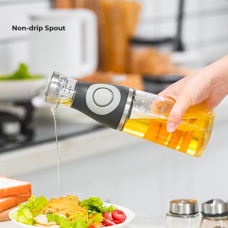 Competitive Price Wholesale Measuring Oil Dispenser Kitchen Olive Oil Vinegar Measured Pump Glass Bottle Container