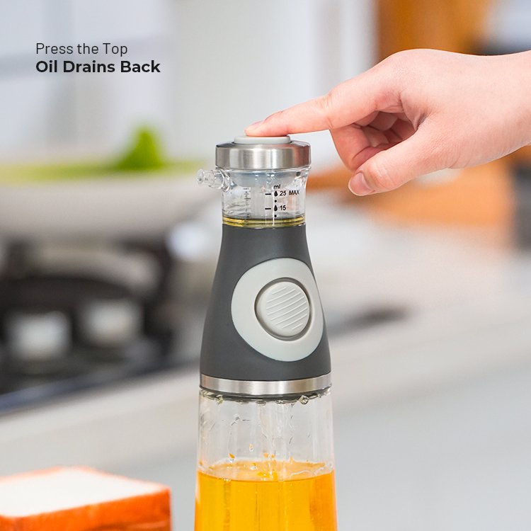 Competitive Price Wholesale Measuring Oil Dispenser Kitchen Olive Oil Vinegar Measured Pump Glass Bottle Container