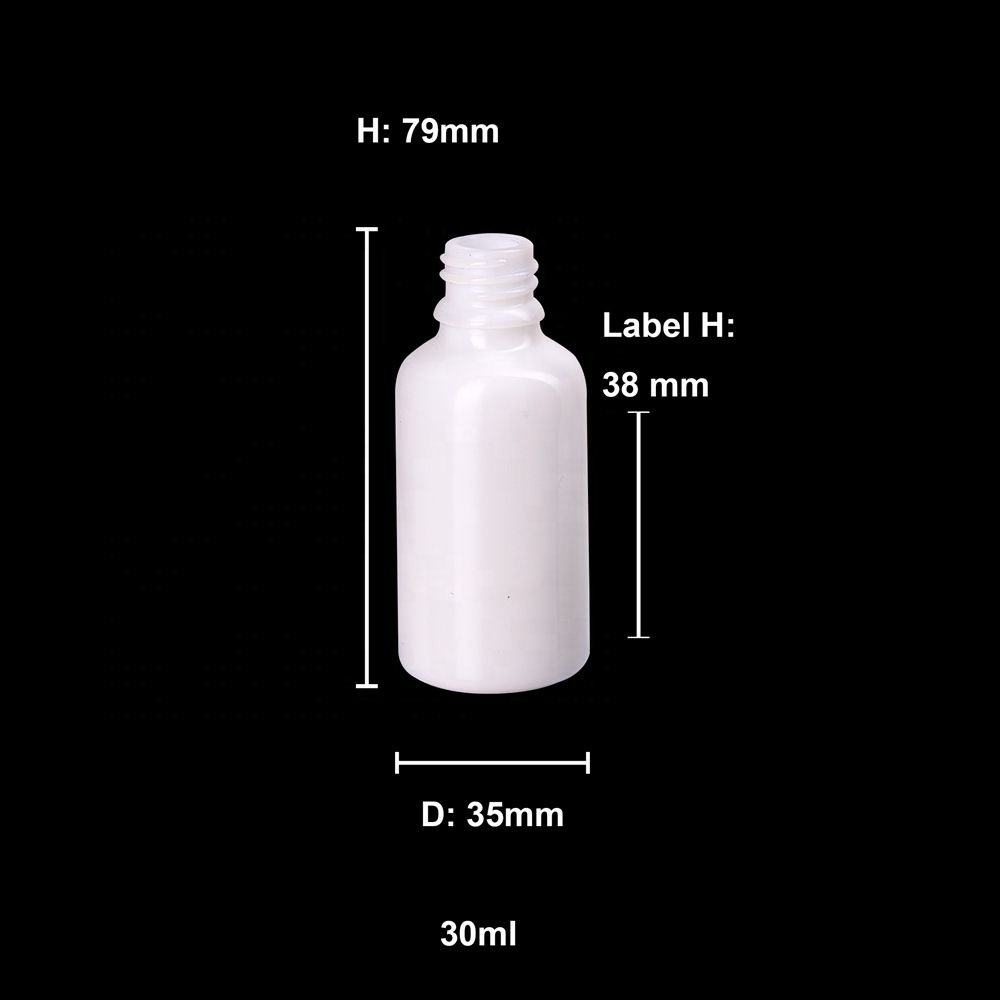 1 oz empty face cream bottle 30ml opal white glass cosmetic bottles 30 ml with white plastic serum pump
