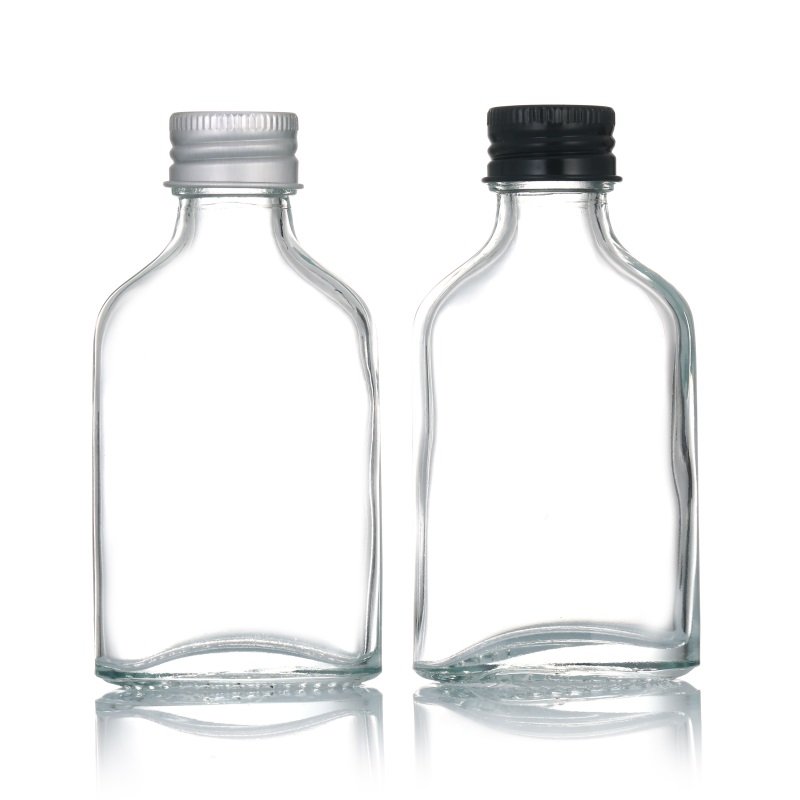 Round Transparent Frost Milk Juice Wine Bottle 100ml 250ml 500ml 1000ml Food Grade Brandy Whisky Glass Bottle With Cork Stopper