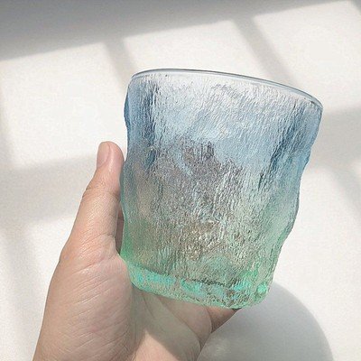 Ins Glacier Glass Household water cups gradually change color high-value summer juice drinks glass bottle cups and beer cups.