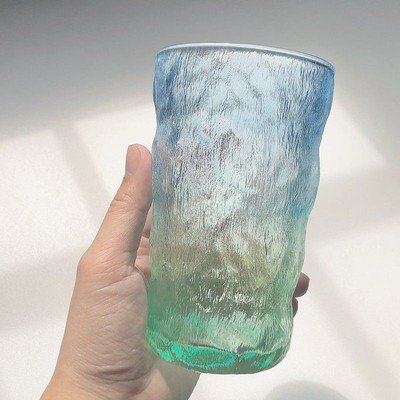 Ins Glacier Glass Household water cups gradually change color high-value summer juice drinks glass bottle cups and beer cups.