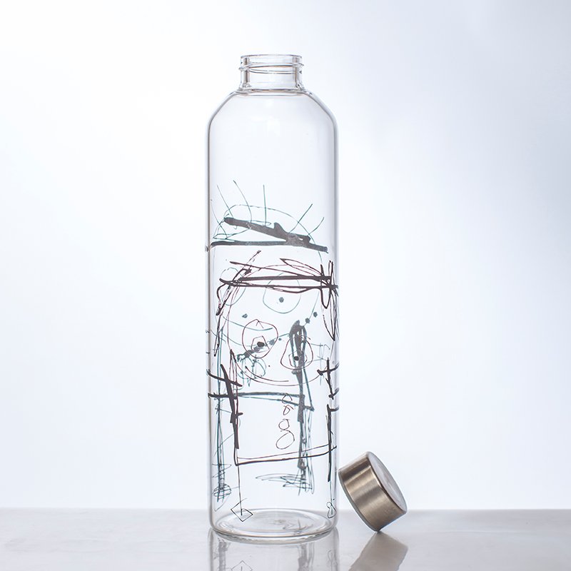 Hot sales leakproof easy to drink glass sports water bottle for mountaineering