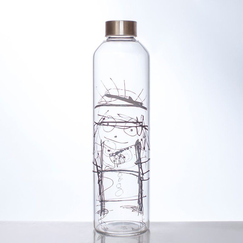 Hot sales leakproof easy to drink glass sports water bottle for mountaineering