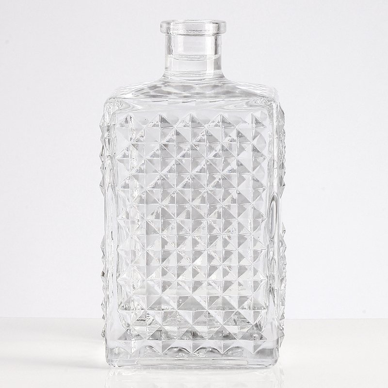 Premium Clear Crystal Cut Design Whiskey Glass Bottle 500ml 750ml