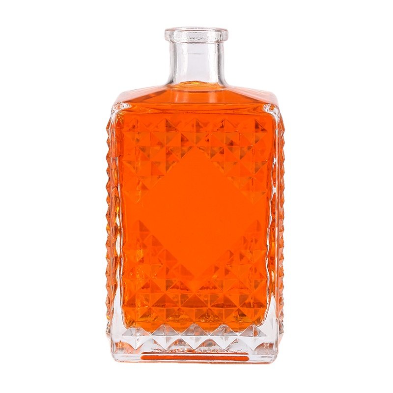 Premium Clear Crystal Cut Design Whiskey Glass Bottle 500ml 750ml