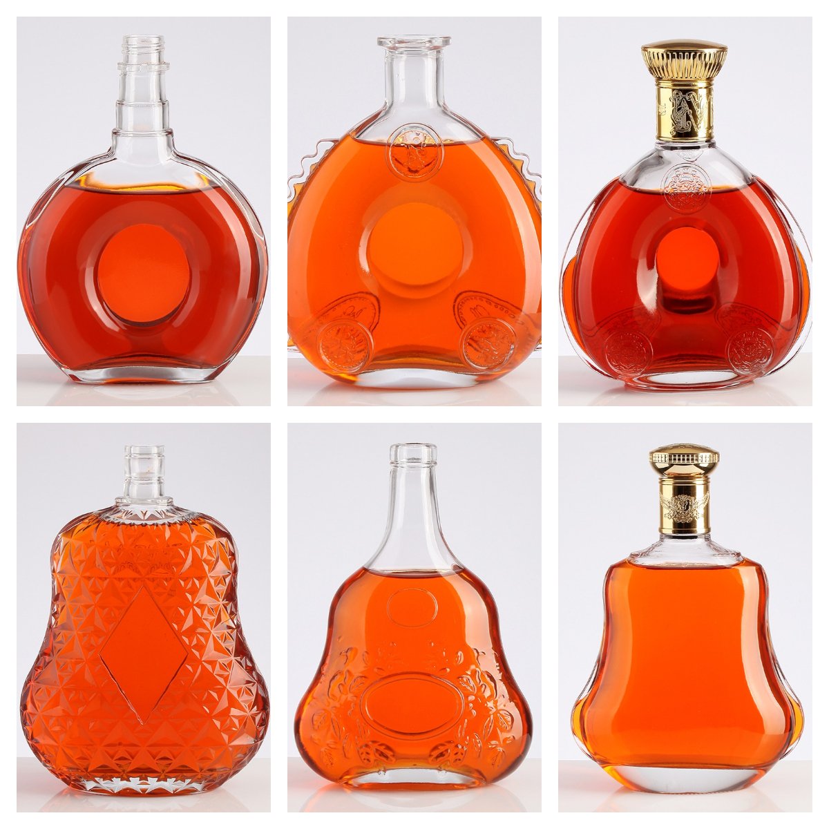Premium Clear Crystal Cut Design Whiskey Glass Bottle 500ml 750ml