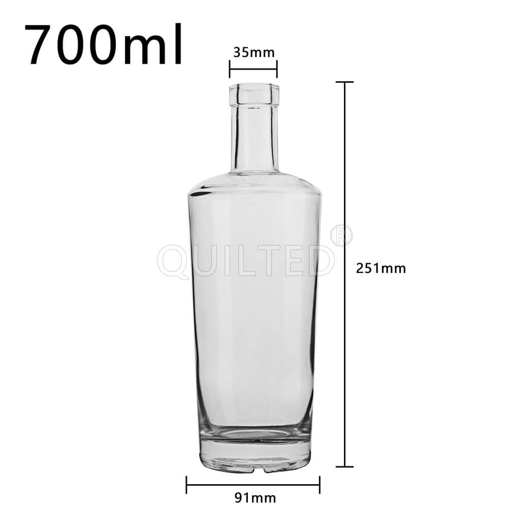 750ml 700ml Clear Distillery Glass Spirit Liquor Bottle for Vodka Gin Rum Alcohol Whisky Tequila Liqueur Brandy Liquor