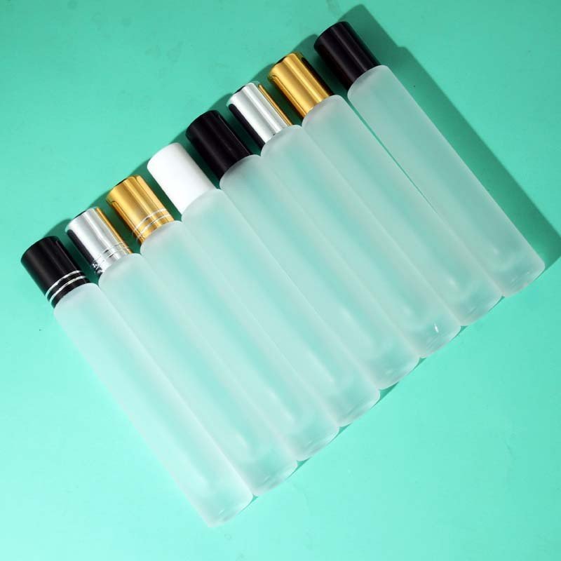 Wholesale 10ml Square Round Perfume Essential Oil Roller Ball Bottle Portable Clear Frosted Cosmetics Roll On Glass Bottle