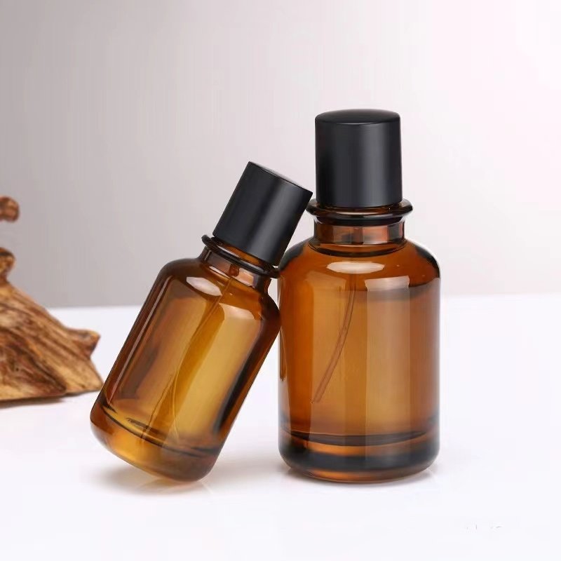 Spot perfume bottle 30ml 50ml bayonet glass empty bottle 100ml cylindrical cosmetic dispenser brown spray bottle
