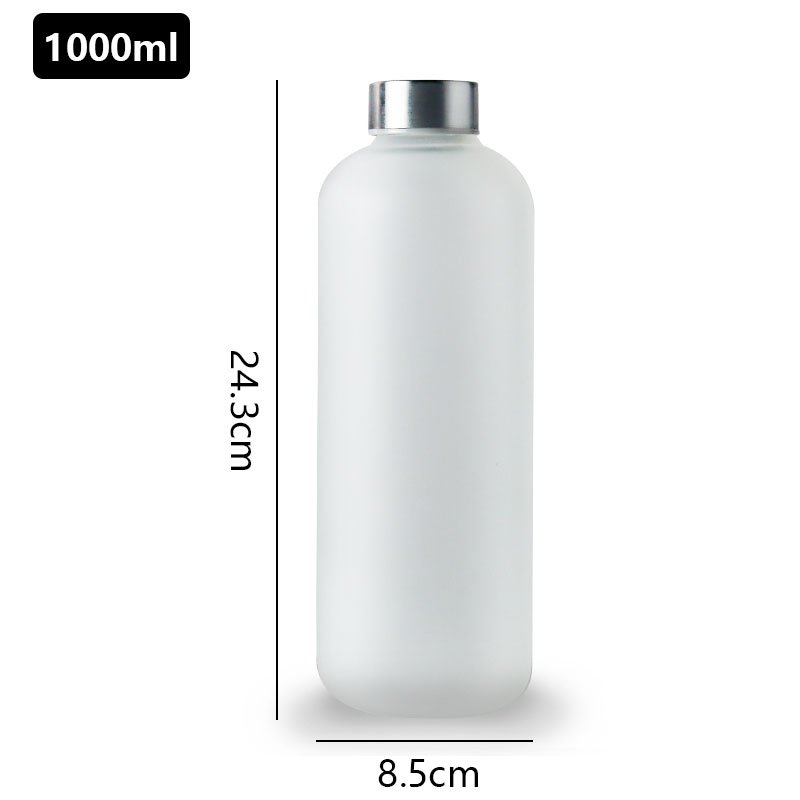 JM BPA Free Eco Friendly Bpa Free New Design Custom Matting Glass Bottle 1000ml Iridescent Glass Water Bottle With Lid