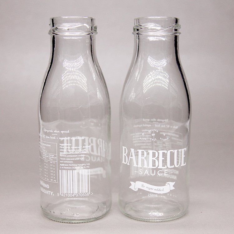 Beverage Juice 1 Liter 1000Ml Clear Milk Glass Bottles Wholesale