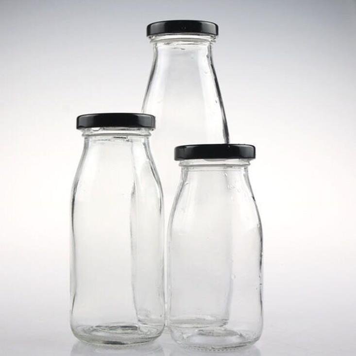 Beverage Juice 1 Liter 1000Ml Clear Milk Glass Bottles Wholesale