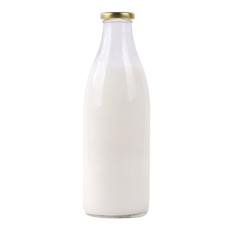 Beverage Juice 1 Liter 1000Ml Clear Milk Glass Bottles Wholesale