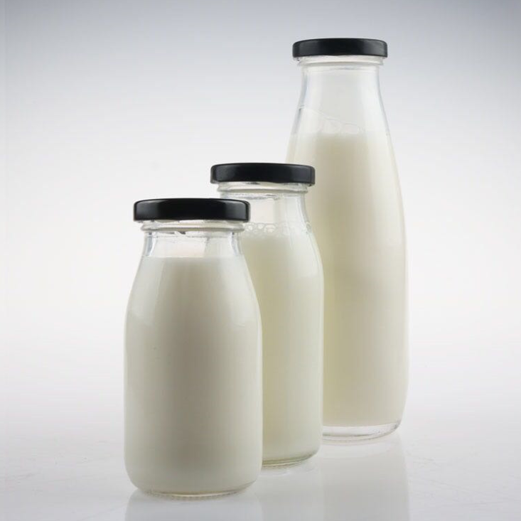 Beverage Juice 1 Liter 1000Ml Clear Milk Glass Bottles Wholesale