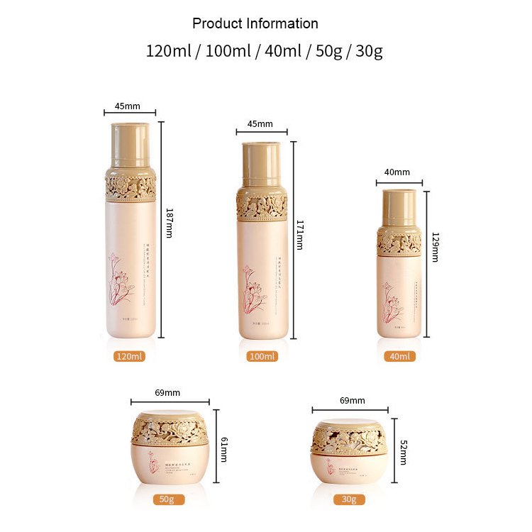 Black Carved Lid High End Glass Packaging 100ml Pump 40ml Lotion Bottle 30ml Dropper Unique Design Middle Eastern Islamic