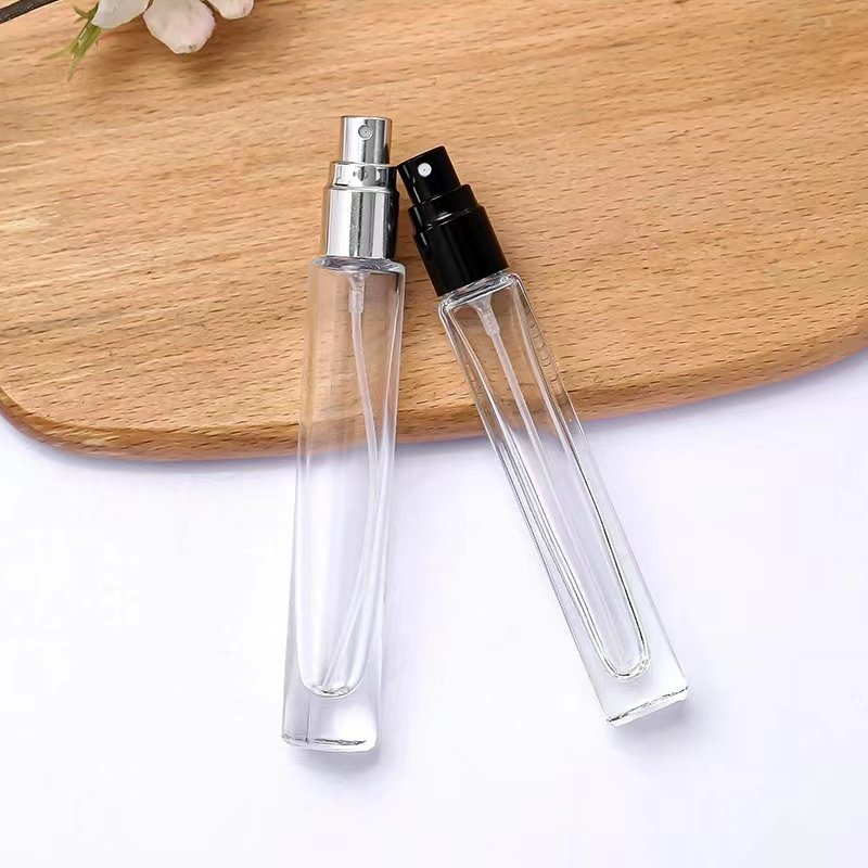 Chinese factory direct sales 8ml 10ml transparent square perfume sample glass bottle perfume bottle spray