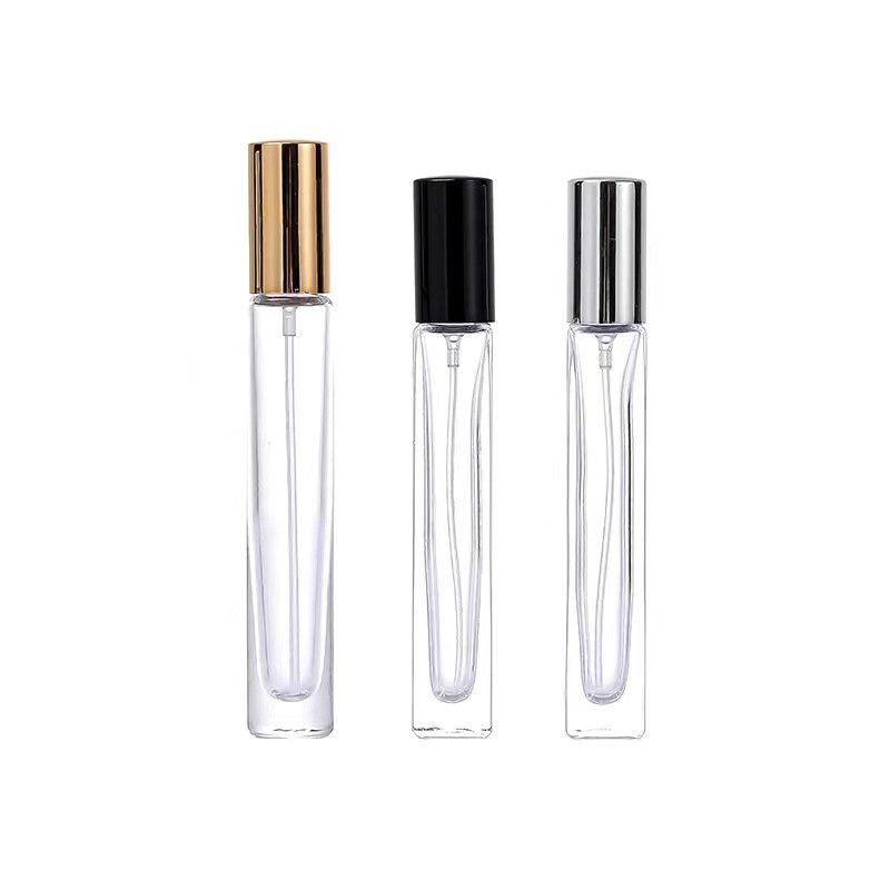 Chinese factory direct sales 8ml 10ml transparent square perfume sample glass bottle perfume bottle spray