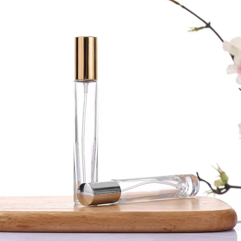 Chinese factory direct sales 8ml 10ml transparent square perfume sample glass bottle perfume bottle spray