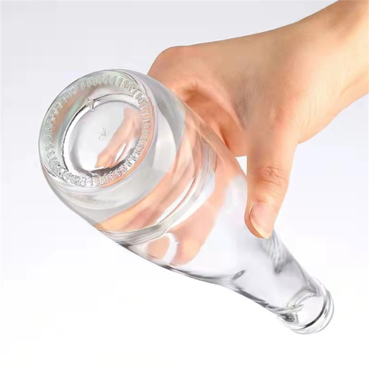Empty 330ml 500ml clear round water milk coffee beverage tall glass juice bottle with screw cap