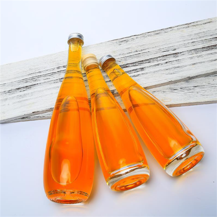 Empty 330ml 500ml clear round water milk coffee beverage tall glass juice bottle with screw cap