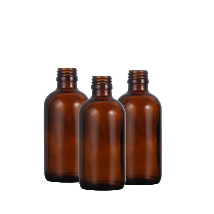 Large Capacity 15ml 30ml 60ml 120ml 250ml 500ml 1000ml Amber Boston Round Glass Bottle For Medicine