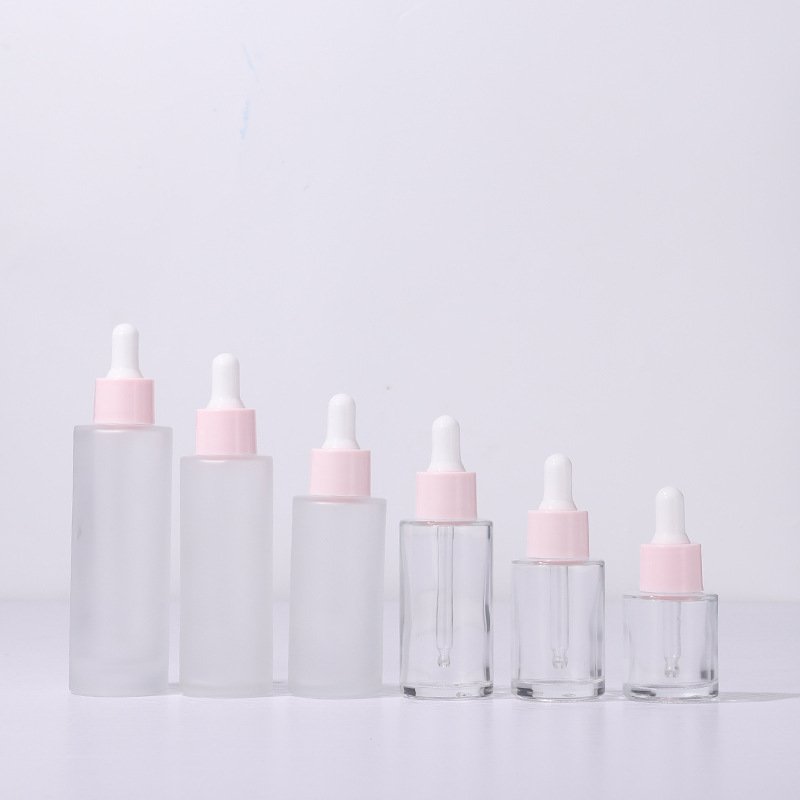 100ml Empty custom cosmetic body oil hair growth lotion pump glass skin care cream serum bottle