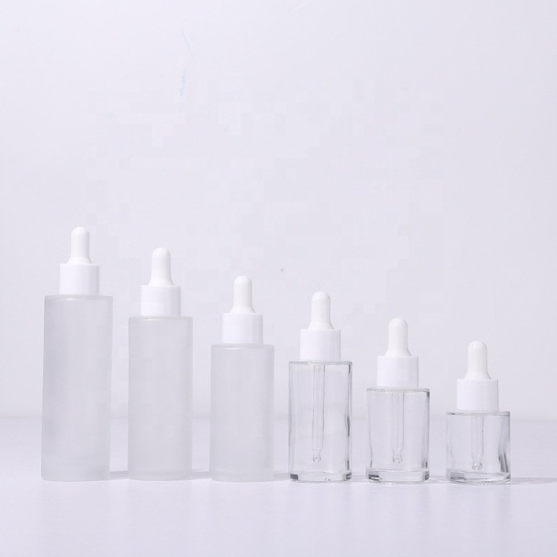 100ml Empty custom cosmetic body oil hair growth lotion pump glass skin care cream serum bottle