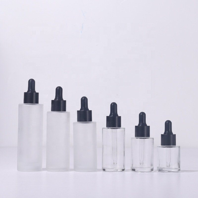 100ml Empty custom cosmetic body oil hair growth lotion pump glass skin care cream serum bottle