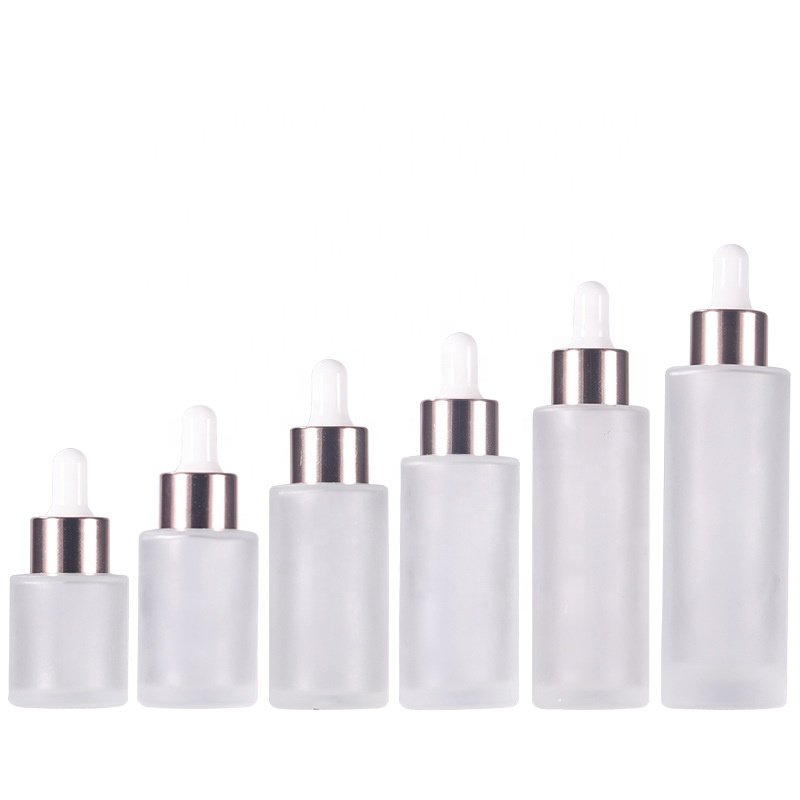 100ml Empty custom cosmetic body oil hair growth lotion pump glass skin care cream serum bottle