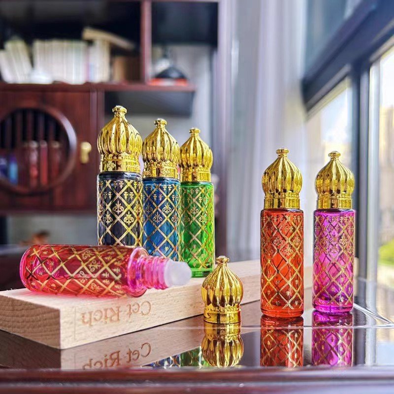 15ML Luxury Arabian Dubai Style Glass Bottle Oud Essential Oil Perfume for Bakhoor Fragrance