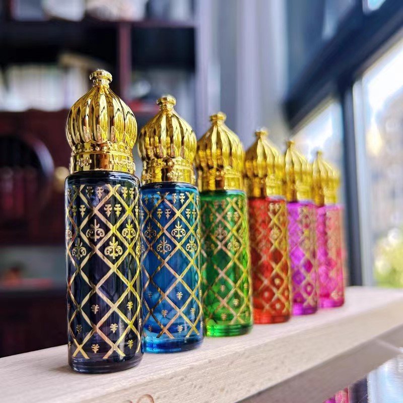 15ML Luxury Arabian Dubai Style Glass Bottle Oud Essential Oil Perfume for Bakhoor Fragrance