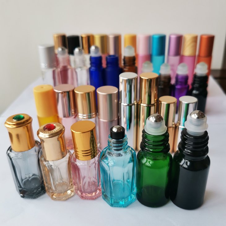 5ml 7ml 8ml 10ml 12ml 15ml Frost Gold Clear Blue Green Roll On Perfume Glass Bottle Essential Oil Bottle With metal Roller Ball