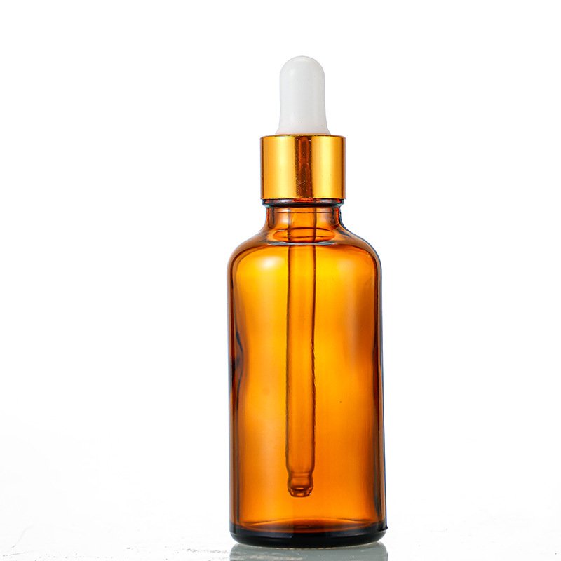 Glass Bottles New Amber Glass Dropper Bottle with Various Rubber Heads