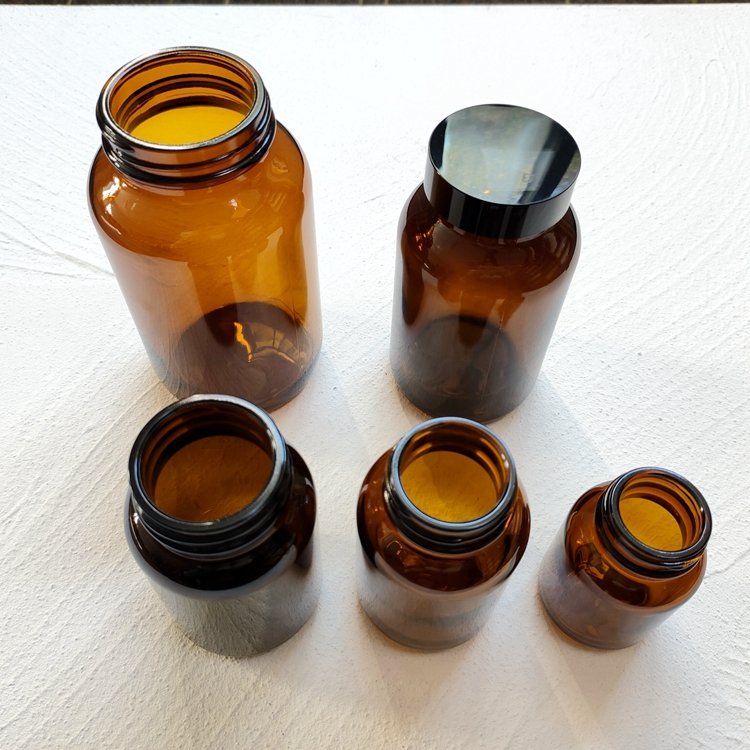 High Quality 400cc 500cc 150cc 120cc 100cc Pharmaceutical Amber glass bottle With Wide Mouth Medicine bottle